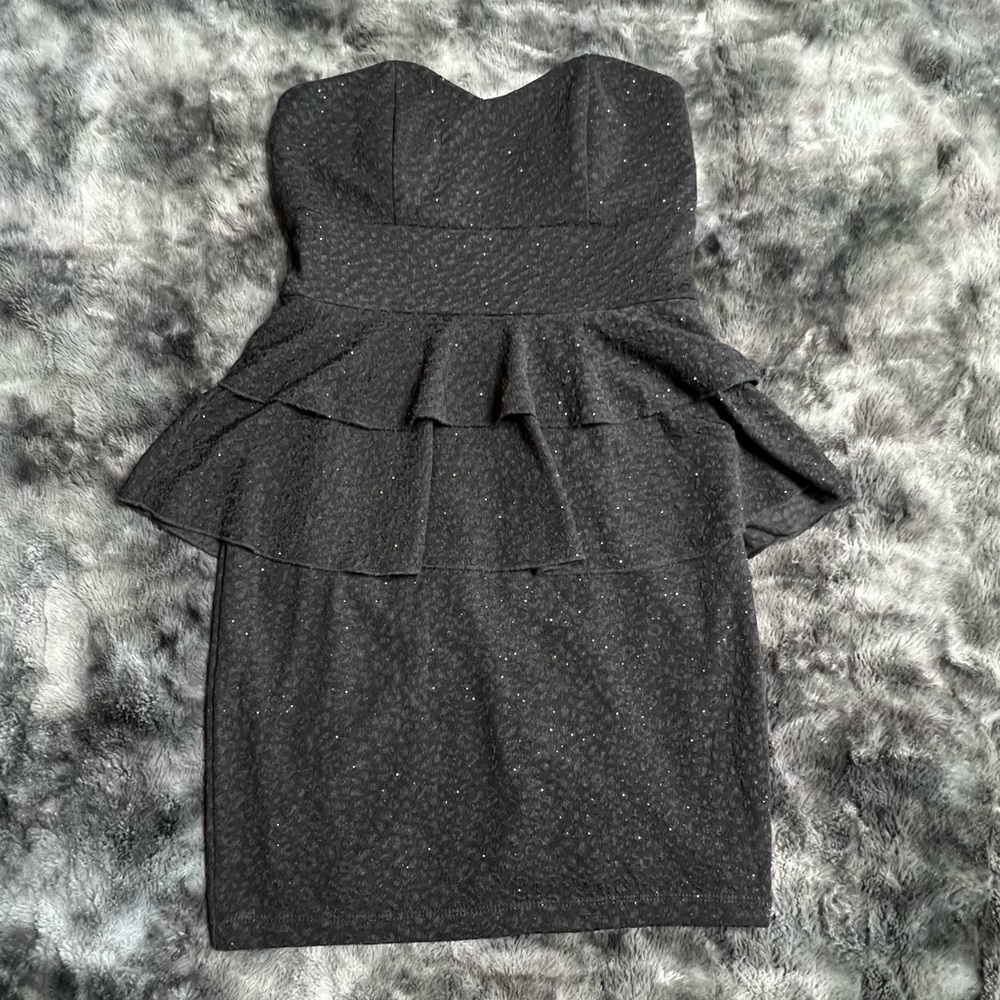 Black strapless dress